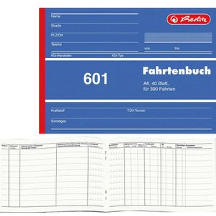 Herlitz 601 Fahrtenbuch A6 quer – Bild 1