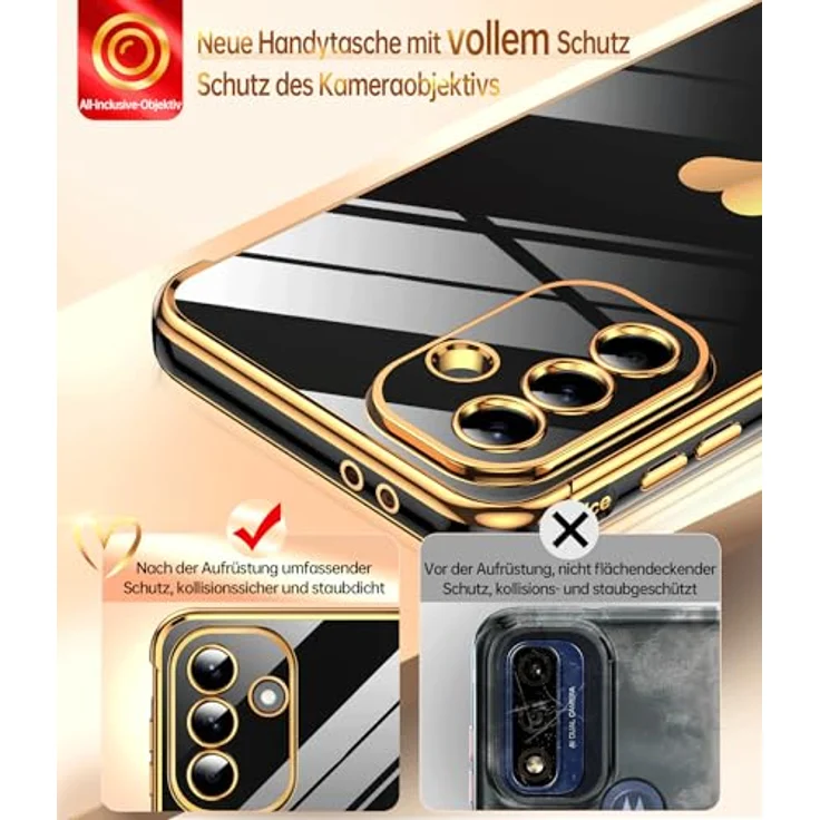 LeYi Handyhülle für Samsung Galaxy A56 5G, TPU Silikon Schutzhülle mit Cute Herz Muster und 2 Schutzfolien, stoßfest und kratzfest, schwarz – Bild 3