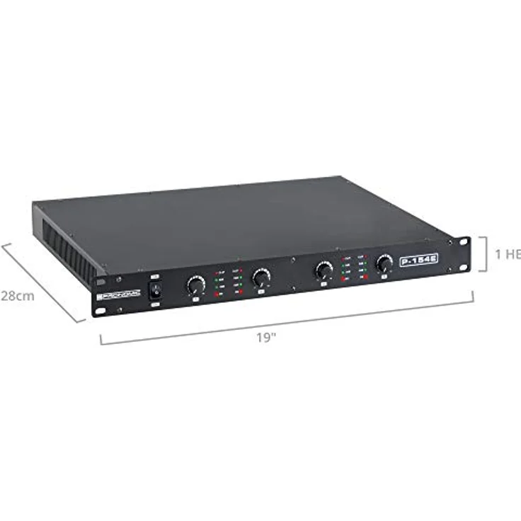 Pronomic P-154E MKII 4-Kanal Endstufe - 4x 150 Watt RMS/4 Ohm - Monitor-Betrieb/Studio/HiFi - 1HE - Schwarz – Bild 4