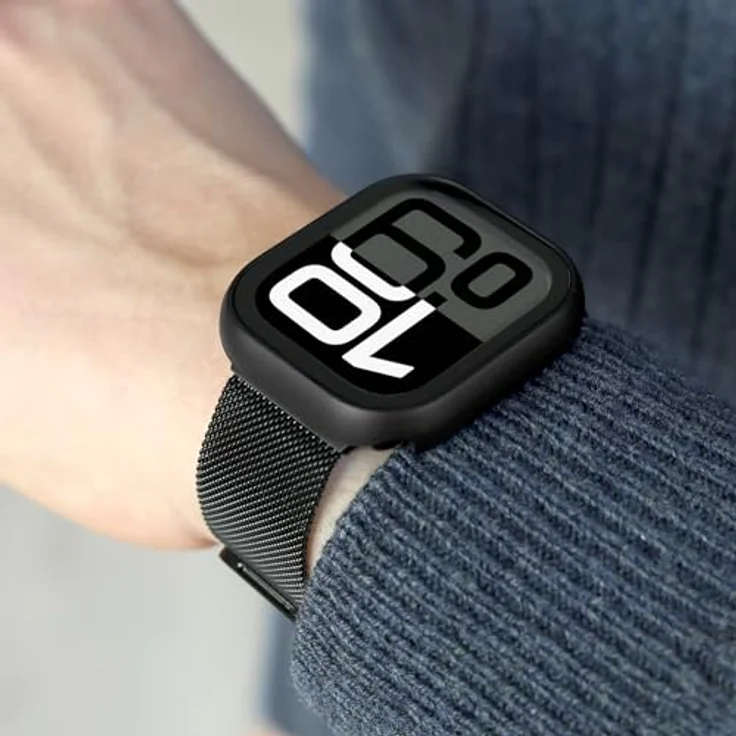VONMÄHLEN Dünne Hülle für Apple Watch Series 10, Kratzfeste und Wasserabweisende Schutzhülle, 46mm - schwarz, Umweltbewusste Materialien – Bild 3