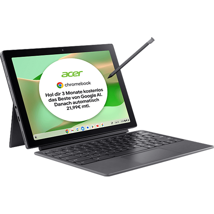ACER Chromebook Tab 311 (CW311-3HN-K94Q), 11 Zoll Touchscreen, MediaTek MT 8186, 4 GB RAM, 128 eMMC, Mediatek Mali-G52, Vapor Silver, Google ChromeOS