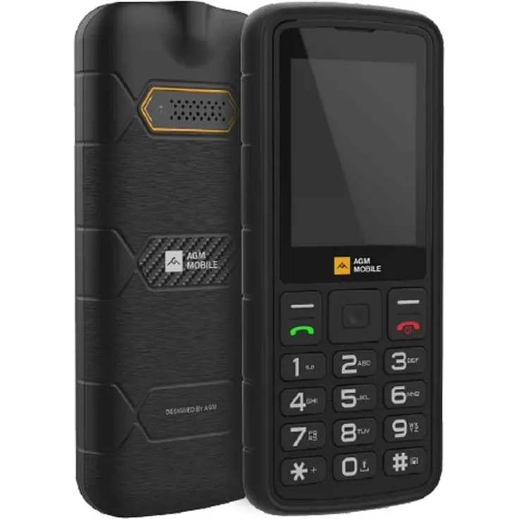 Beafon AGM M9 2G Outdoor-Handy, Schwarz, IP68/IP69K, Taschenlampe, 6,1 cm LCD-Display, Unisoc T107-CPU, 128 MB Speicher, 1.000 mAh Akku