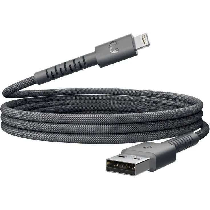 Fresh n Rebel FlexWave, USB-A zu Lightning Kabel, 2 m, geflochten, Storm Grey, versandkostenfrei
