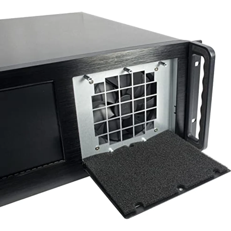 Intertech IPC 4U-4460TFT, 4HE Server mit 8,9" Touch TFT-Monitor, Schwarz, USB 3.0 Anschluss, Staubfilter – Bild 6
