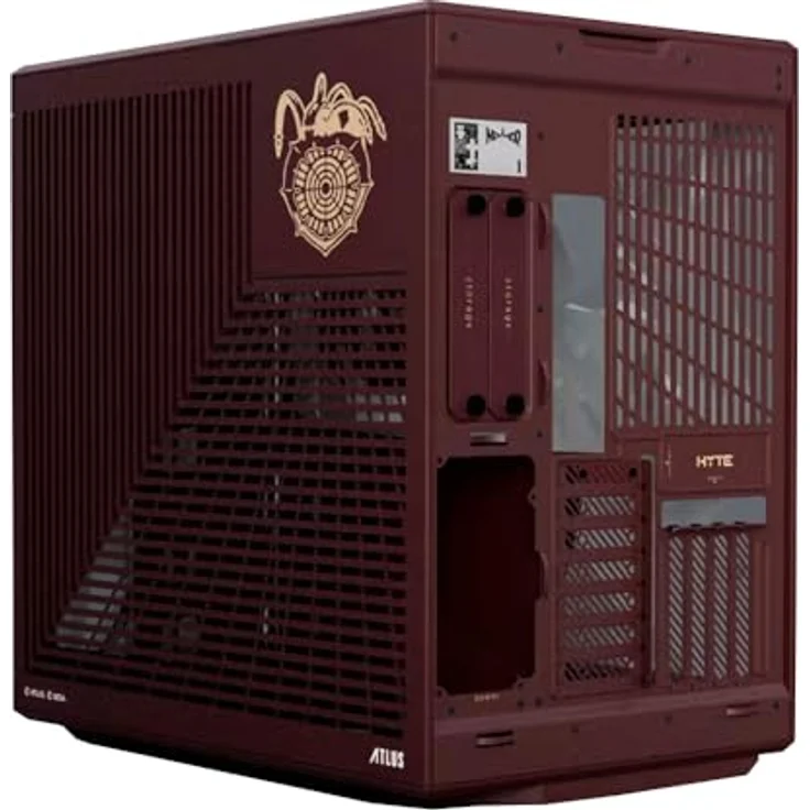 HYTE Y70 Metaphor: ReFantazio PC-Gehäuse, Midi-Tower E-ATX, Panorama-Glas mit Charakterdesigns, bordeauxrot – Bild 5