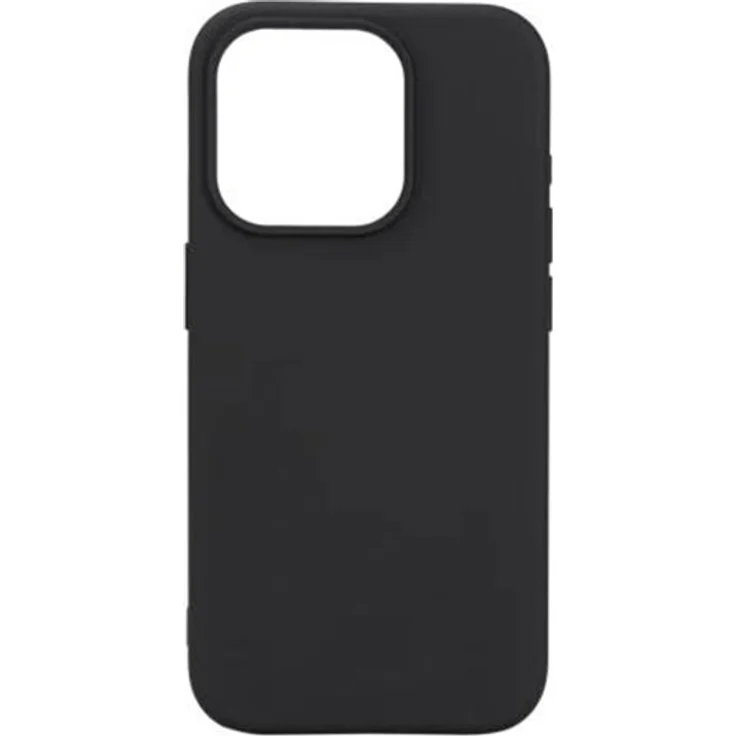 Essentials Cover Black für iPhone 15 Pro, Rückenschale aus recyceltem Silikon, schwarz