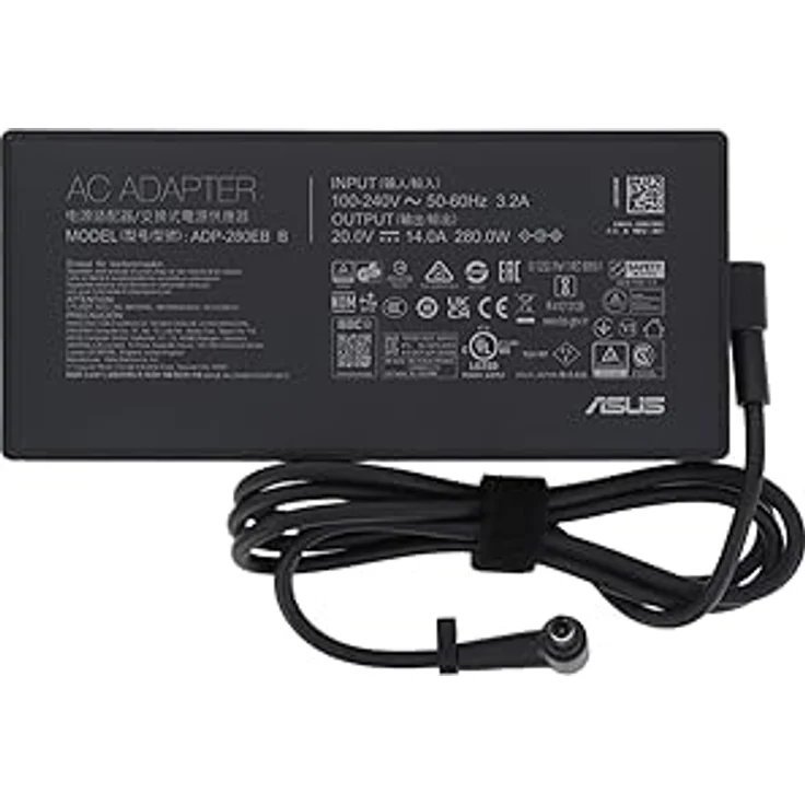 ASUS ROG Adapter 280 W für Laptop – AD280-00E (ADP-280EB B), 20 V, 14 A, EU Stecker, 120 cm Kabel – Bild 3