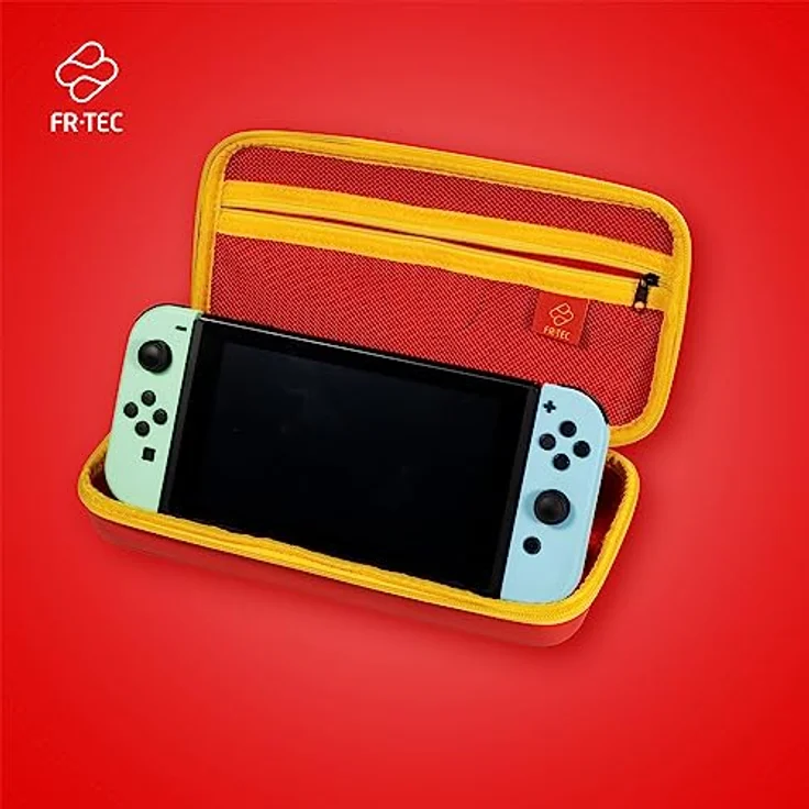 FRTEC Trage- und Aufbewahrungstasche für Nintendo Switch, OLED und Lite, offiziell lizenziert von DC, mit 4-Spiele-Box, grau – Bild 3
