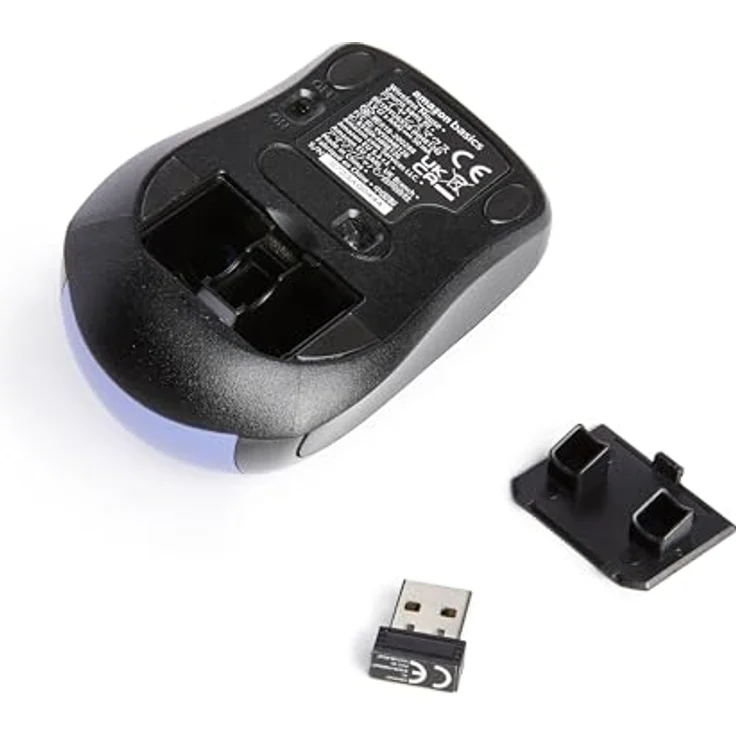 AmazonBasics – Kabellose Computer-Maus mit USB-Nano-Empfänger, Blau – Bild 4