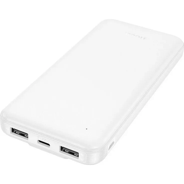 HOCO Powerbank 10.000 mAh mit USB Typ C und Lightning Kabeln, Schwarz