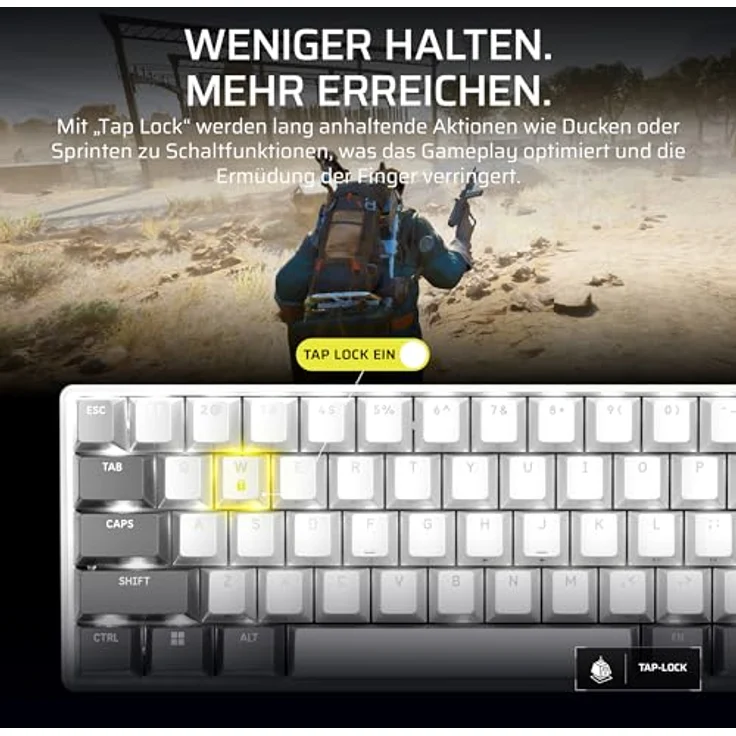 Corsair CLIPPER PRO MINI 60, Gaming-Tastatur mit Hall-Effekt-Schaltern, IP57-zertifiziert, weiß – Bild 6