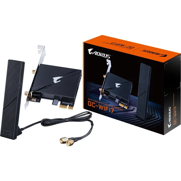 Gigabyte GC-WIFI7 Netzwerkkarte WLAN / Bluetooth 5800 Mbit/s (Mini PCI Express), Schwarz – Bild 1