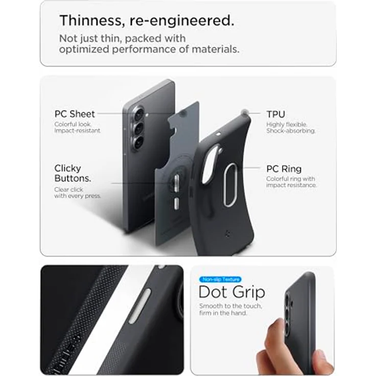 Spigen Nano Pop MagFit Hülle für Samsung Galaxy S26, Zweifarbiges Design, Dünn und Staubfrei, Kompatibel mit MagSafe - Black Sesame – Bild 4