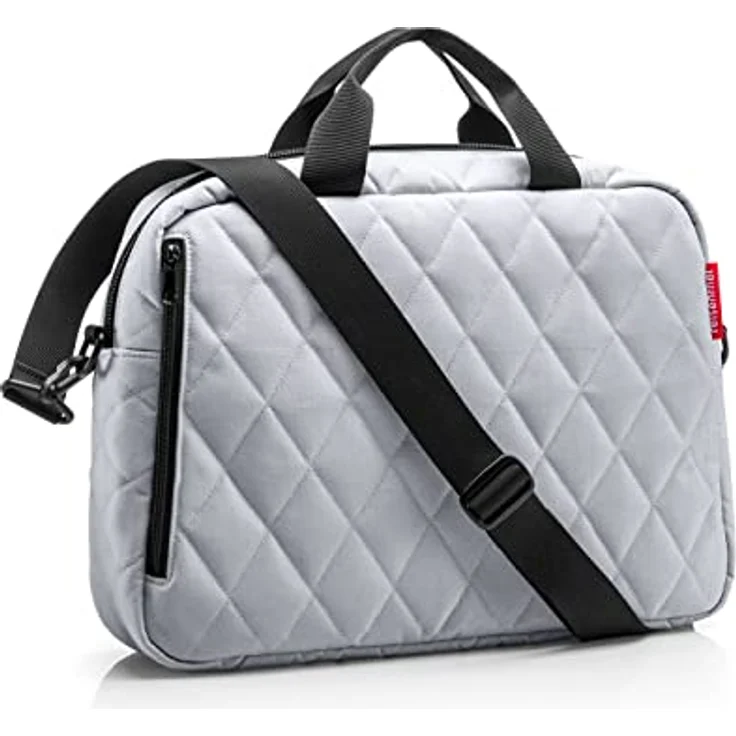 reisenthel Notebook Bag Rhombus Light Grey, funktionelle Businesstasche mit 14'' gepolstertem Laptopfach, wasserabweisend aus recyceltem Polyester – Bild 4