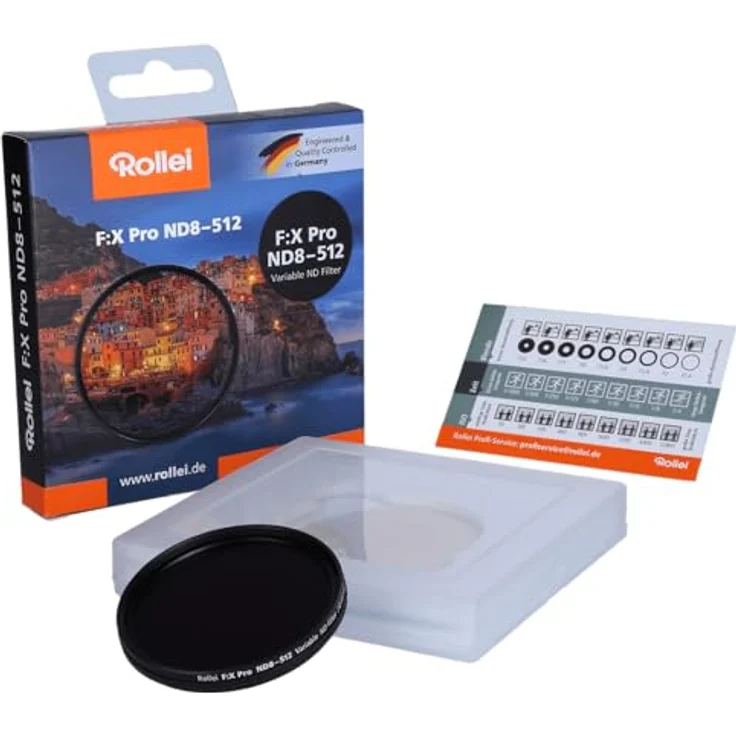 Rollei F:X Pro Variabler ND8 bis ND512 Rundfilter, aus Gorilla® Glas mit 3-9 Blendenstufen Verdunkelung, Größe: 67 mm – Bild 1