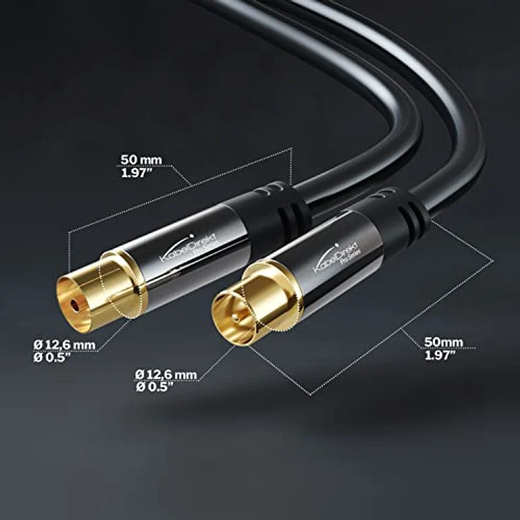 KabelDirekt – 4K Antennenkabel, Koaxialkabel, TV Kabel – Fernsehkabel mit bruchfestem Metallstecker für digitales & analoges Fernsehen – 20 m lang (Antennenstecker auf Buchse für DVB-C, DVB-T, DVB-S) – Bild 5