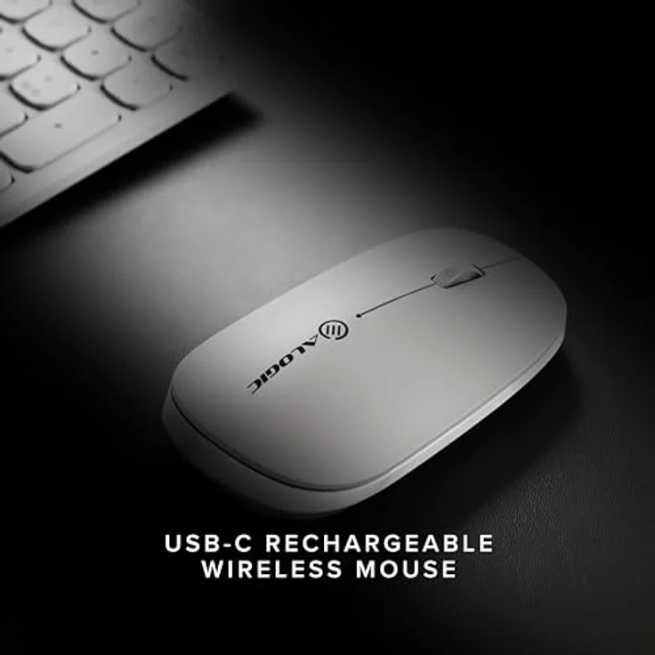 Alogic Echelon Bluetooth USB-C Wireless Mouse, wiederaufladbar, ergonomisches Design, weiss – Bild 4