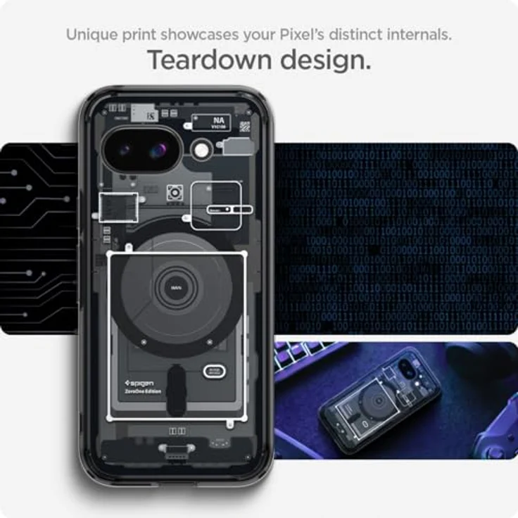 Spigen Ultra Hybrid MagFit Hülle für Google Pixel 9a, Kompatibel mit MagSafe - ZeroOne Black - Schutzrand für Display und Kamera, Eckschutz dank Air Cushion Technologie, Maßgeschneidert für alle Anschlüsse – Bild 3