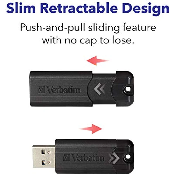 Verbatim PinStripe USB-Stick - 16 GB - High-Speed 3.0-Schnittstelle, externer Speicherstick mit Schiebefunktion - schwarz – Bild 5