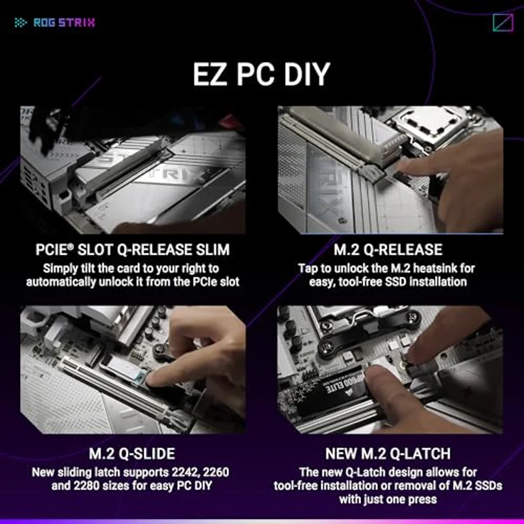 ASUS ROG Strix X870-A Gaming WiFi Mainboard Sockel AM5 (AMD, X870, ATX, 16+2+2 Power Stages, Dynamic OC Switcher, Core Flex, DDR5, WiFi 7, M.2, PCIe 5.0) – Bild 5