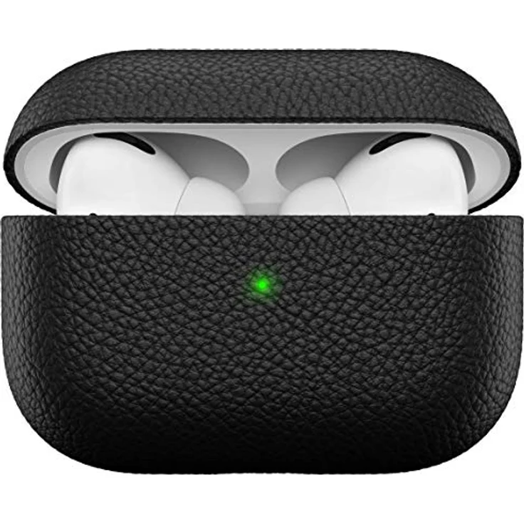 KeyBudz Artisan Leder Schutzhülle für Apple AirPods Pro Case, Etui, Ledertasche Echtleder, Kopfhörer Ohrhörer Zubehör, schwarz – Bild 1