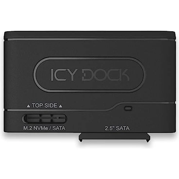 ICY DOCK EZ-Adapter MB104U-1SMB - 1x 2,5" SATA oder 1x M.2 NVMe/SATA SSD zu USB 3.2 Gen2 externer Adapter 10Gbps schwarz Kabel inklusive – Bild 1