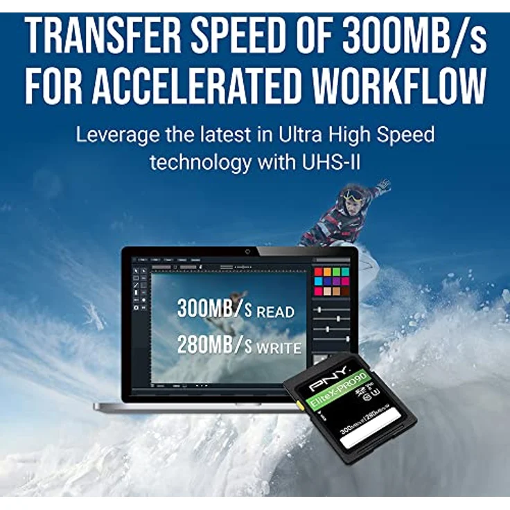PNY 128GB X-PRO 90 Class 10 U3 V90 UHS-II SD Flash Memory Card – Bild 3