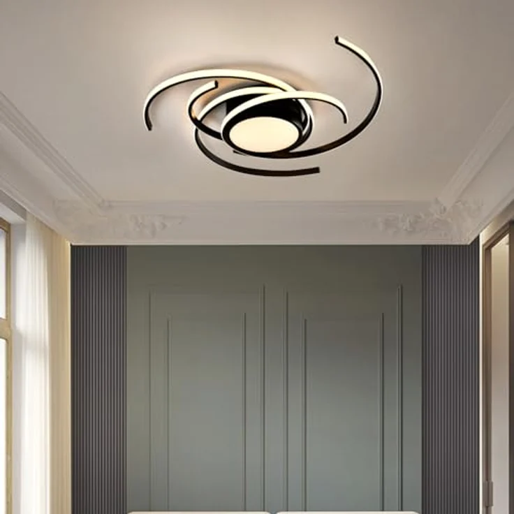 LQWELL ® Deckenleuchte LED Deckenlampe, 40W 3000K Küchenlampe Modern Schlafzimmerlampe aus Aluminium Mattweiß für Wohnzimmer Schlafzimmer Küche Balkon Flur Keller Büro, 750 * 750 * 100mm - Preisvergleich – Bild 3