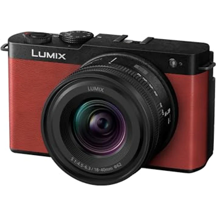 Panasonic Lumix DC-S9NE-K Vollformat Kamera, 6K/4K, 779-Punkt-PDAF, Bildstabilisierung, LUT's, 180°-Flexibler-Monitor, 5 GHz WLAN, Rot, mit Objektiv S-R1840E – Bild 1