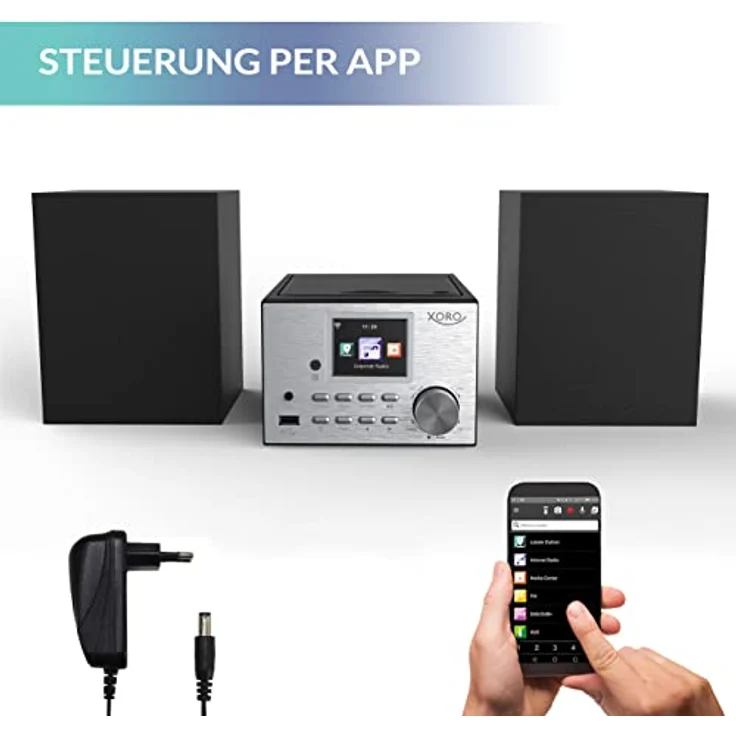 Xoro HMT 500 PRO V2, Internet-/DAB+ Radio, CD Player, Bluetooth, Fernbedienung, Mikro Stereoanlage mit Farb-TFT-Display – Bild 4