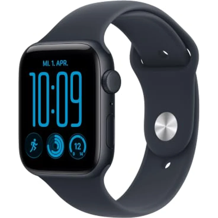 Apple Watch SE 3 Cellular, 44mm mit Mitternacht Aluminium Case und Navyblauem Sport Band - Telefonie, S10 Dual-Core Prozessor, schwimmfest – Bild 1