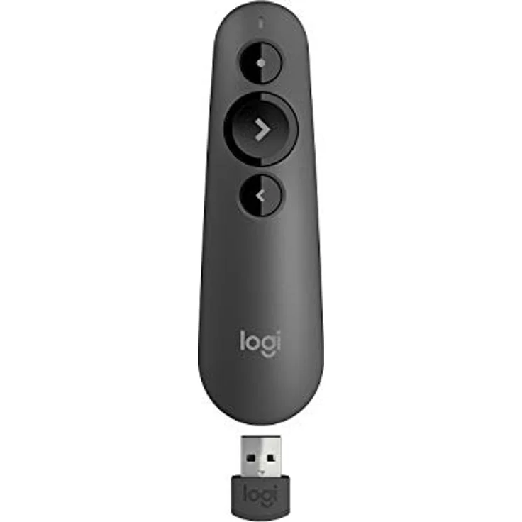Logitech R500s Presenter mit Laser Klasse 1 für Bluetooth und USB – Universell kompatibel, 20 Meter Reichweite, konfigurierbar, intelligente Batterienutzung mit 12 Monaten Laufzeit – Dunkelgrau – Bild 1
