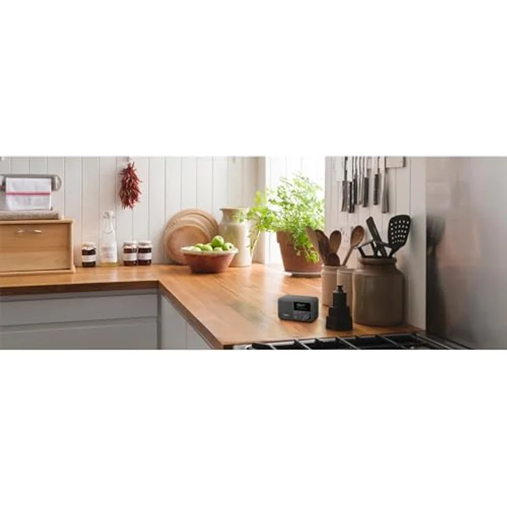 MEDION S66822 Tragbares Mini DAB+ Radio mit Bluetooth (Akku, dimmbares Farbdisplay, Teleskopantenne, Sleeptimer, Wecker, Snooze, AUX, USB-C) grau – Bild 2