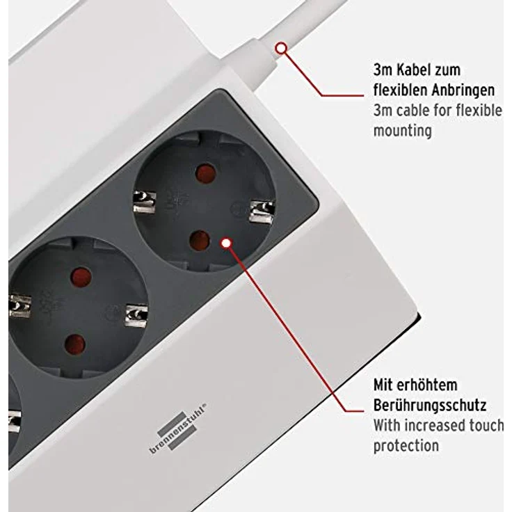 Steckdosenleiste Brennenstuhl 3fach 3m ws-anth – Bild 3