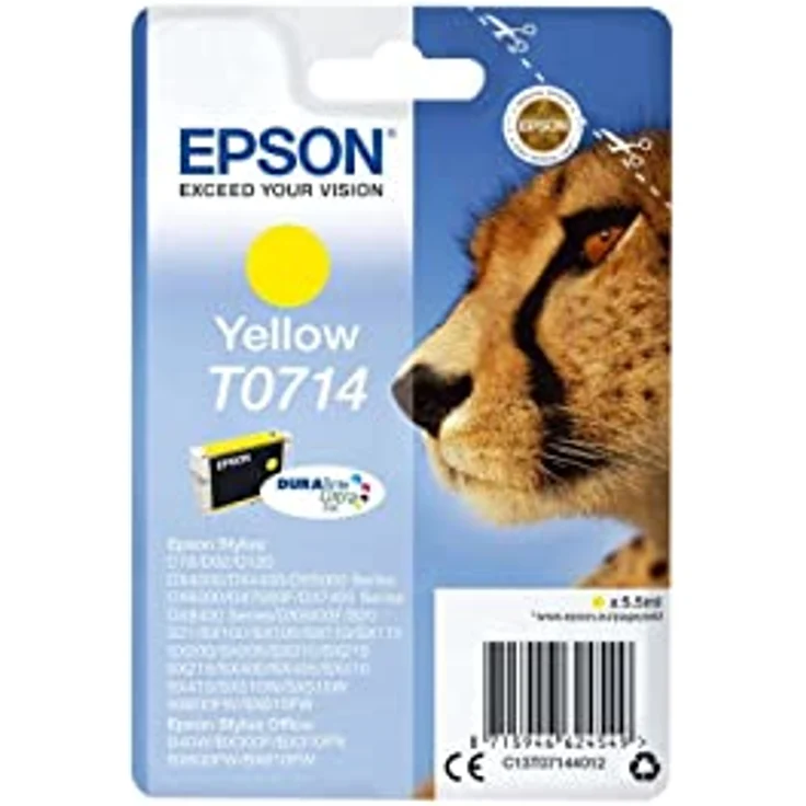 Epson T0714 Tinte Gepard, wisch- und wasserfeste (Singlepack) gelb – Bild 2