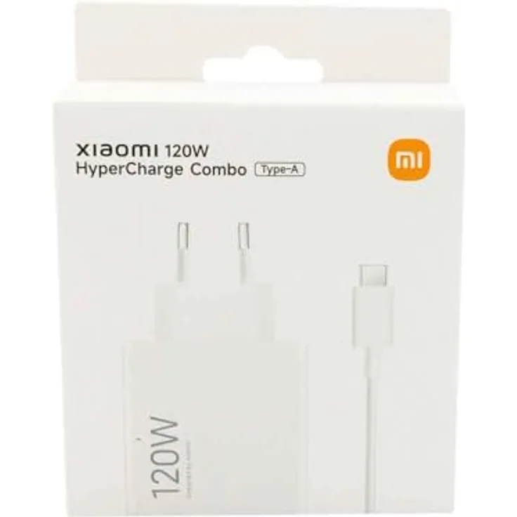 Xiaomi HyperCharge Combo (Type-A), Ladegerät, 120 W, USB-Anschluss, USB-C-Kabel, intelligente Identifikation von Geräten, Weiß (ES-Version)