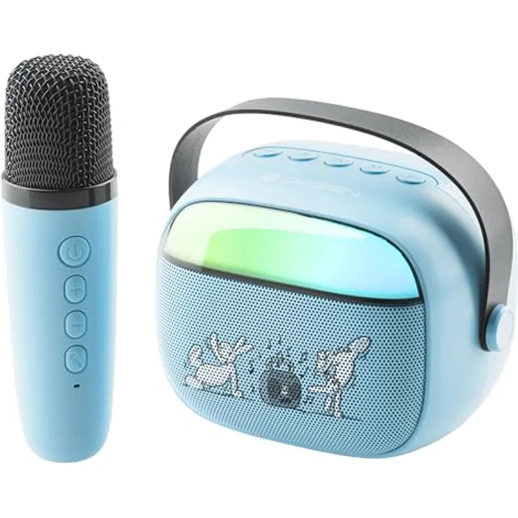 GoGen Karaoke Bluetooth Lautsprecher, wasserdicht, 5h Akkulaufzeit, 3,2 W Leistung, MP3-kompatibel, AUX-Eingang
