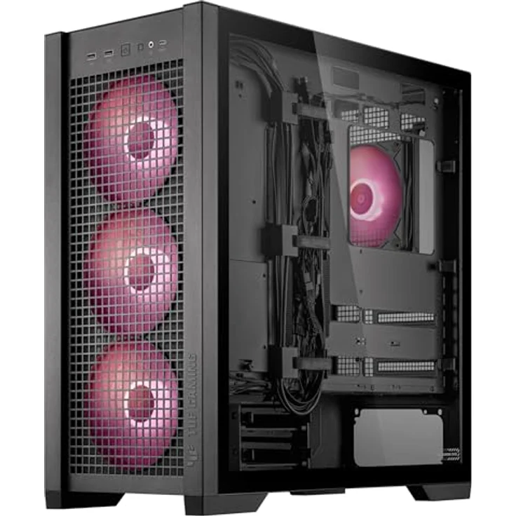 ASUS TUF Gaming GT302 TG ARGB Black, PC Gehäuse mit 3x 140 mm Lüftern, Schwarz – Bild 11
