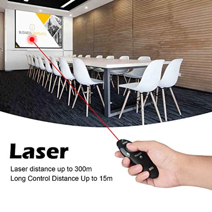Wireless Presenter -August LP205- Schnurloser Powerpoint Presenter Remote PPT Diashow bis zu 15m, Fernbedienung mit Highlighter Etui und Shortcuts- für Windows/Mac/Linux – Bild 4