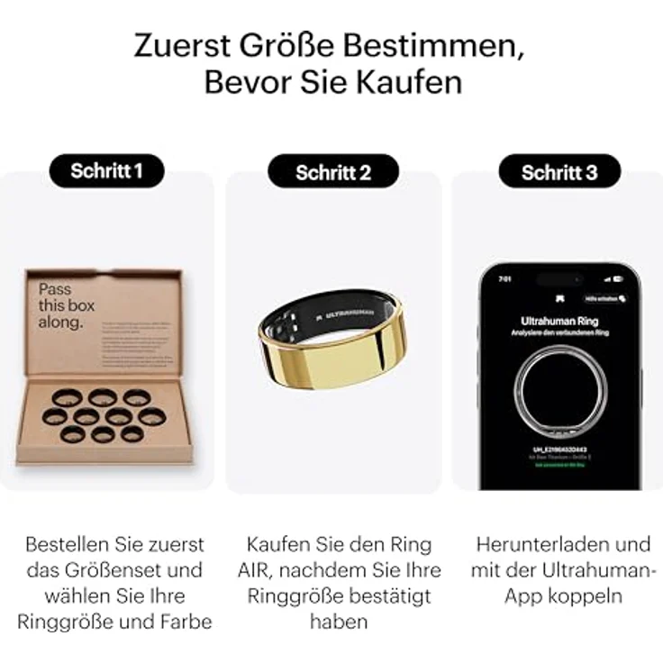 Ultrahuman Ring Air, Gold, Ringgröße 11, Wearables-Zubehör – Bild 2