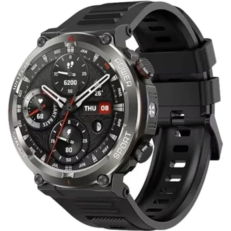 Blackview W50 Pro, Robuste Smartwatch mit 1,45" Display und integriertem Mikrofon, Schwarz – Bild 2