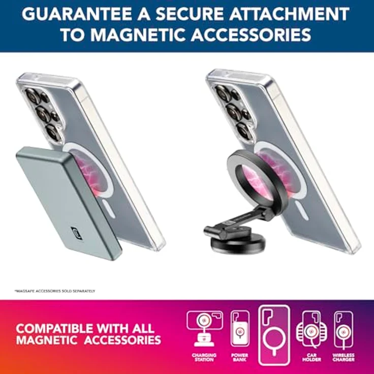 cellularline Gloss Mag Galaxy S25 Magnetische Hülle für kabelloses MagSafe-Laden Transparent – Bild 3
