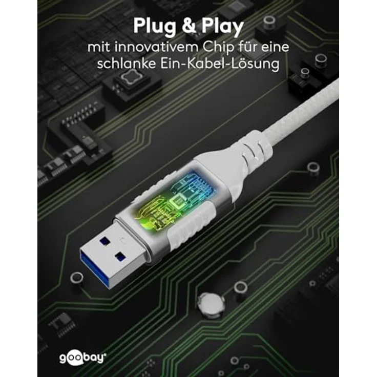 Goobay Ethernet-Kabel USB-A 3.0 auf RJ45 Slim, 1.5 m, CAT 6, weiße Farbe, bis zu 1 Gbit/s Übertragungsrate – Bild 8