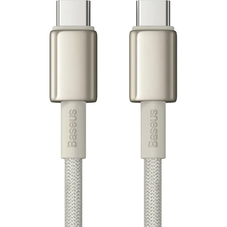 Baseus Tungsten Gold USB-C Kabel, 2m, 100W schnell Ladekabel mit 480 Mbit/s Datenübertragung, gold