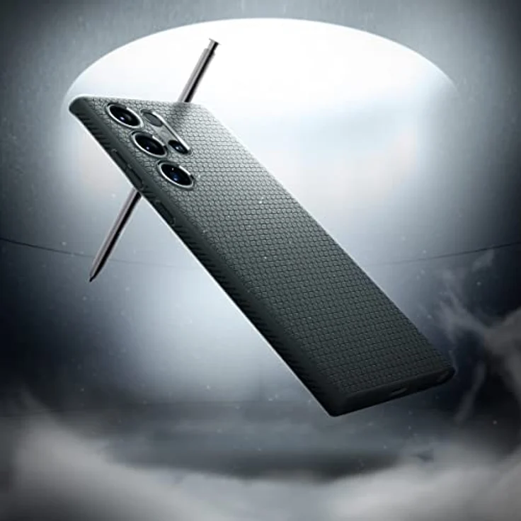 Spigen Liquid Air Hülle Kompatibel mit Samsung Galaxy S23 Ultra 5G -Abyss Green - Gemustertes TPU, Eckschutz, Spider Web Design, Schutzrand, Maßgeschneidert – Bild 2