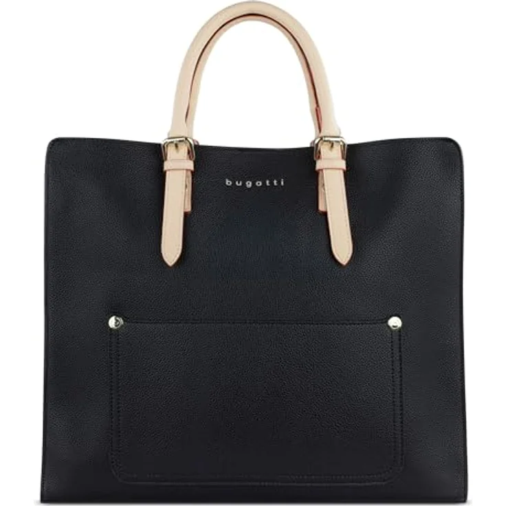 bugatti Ella XL Handtasche, große Damentasche mit verstellbarem Schulterriemen, schwarz, 37 x 12 x 31 cm, Kunstleder – Bild 1