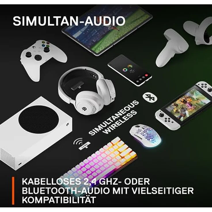 SteelSeries Arctis Nova 7X Wireless – Multi-Platform Gaming Headset – maßgeschneiderte HiFi-Treiber – 2,4 GHz + Bluetooth – 38-Std.-Akku  – Einziehbares Mikrofon –Xbox Series X|S, PC, PS5, VR, Switch – Bild 5