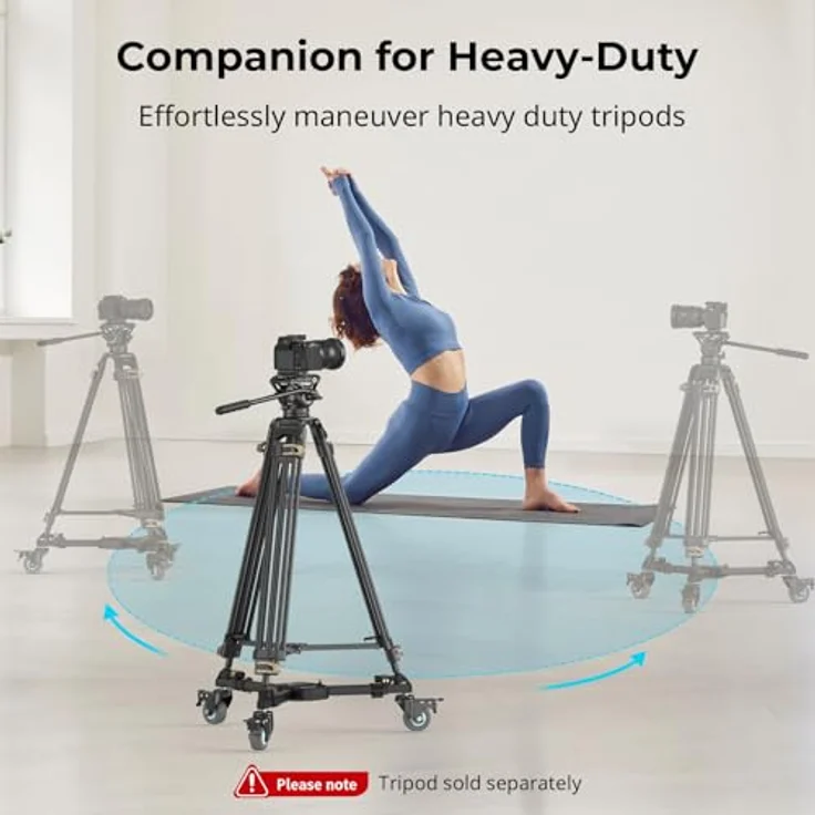 SmallRig 5020 Quick Lock Heavy Duty Tripod Dolly, Stativwagen aus Metall mit 20 kg Traglast, schwarz – Bild 2