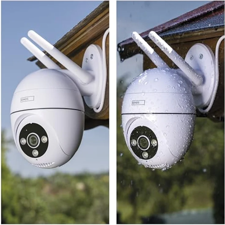 EMOS GoSmart Outdoor Überwachungskamera - 5MP WLAN IP Kamera - Bewegungserkennung, Sirene, Nachtsicht - TUYA, LIDL und Smart Life kompatibel - wasserdicht - weiß – Bild 5