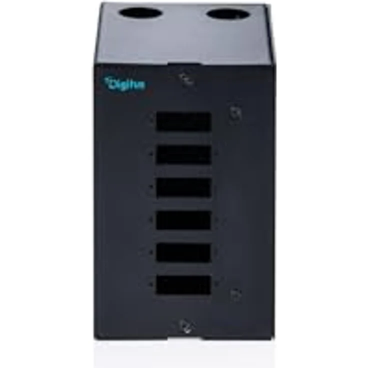 DIGITUS LWL-Hutschienenadapter 6 Port SC Duplex/LC Quad, Spleißkamm für DIN-Rail Montage, Glasfaser-Verteiler mit M25-Kabelverschraubung, schwarz – Bild 3